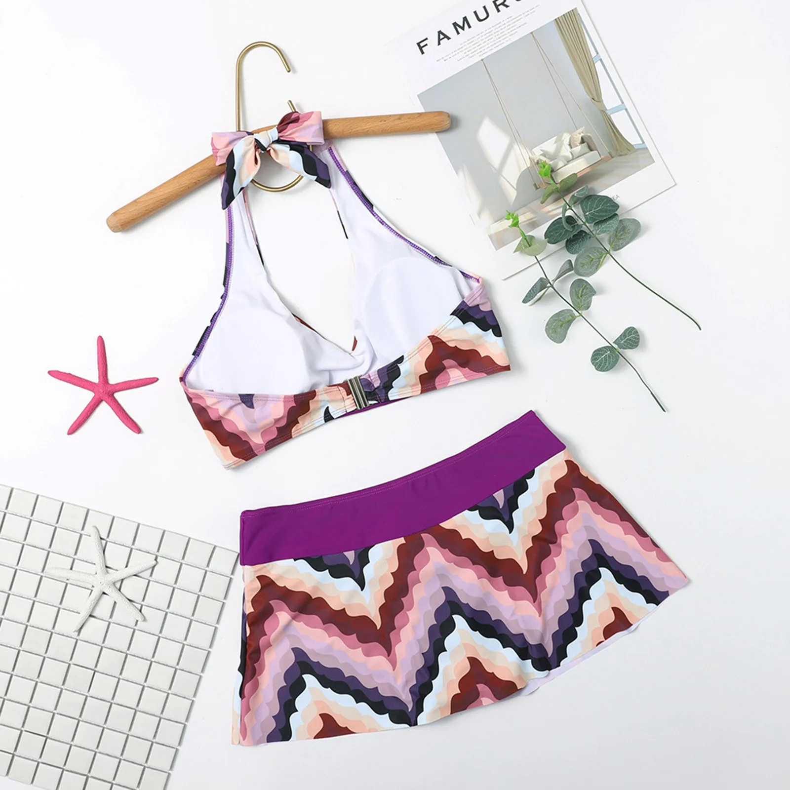 Женский купальник бикини с принтом бандажный пикантный модный очаровательный