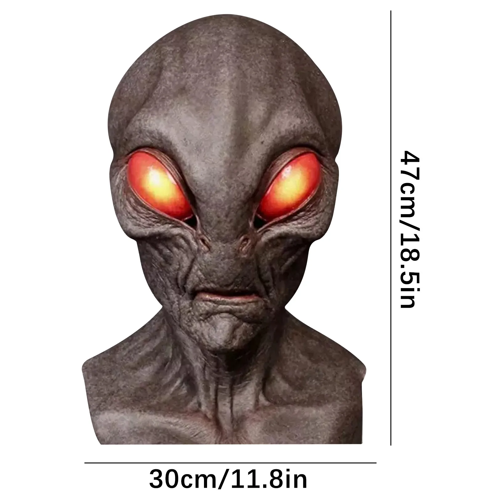 Halloween Alien Mask Scary Horrible Big Eyes Horror Full Head Latex Magic Monster Mondkapjes Wasbaar | Дом и сад