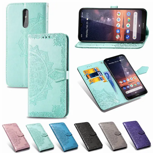 Чехол для nokia 3,2 2,1 3,1 7,1 8,1 5,1 7 plus, роскошный чехол с тиснением, чехол для телефона из искусственной кожи для nokia 9 pureview, откидная крышка, чехол