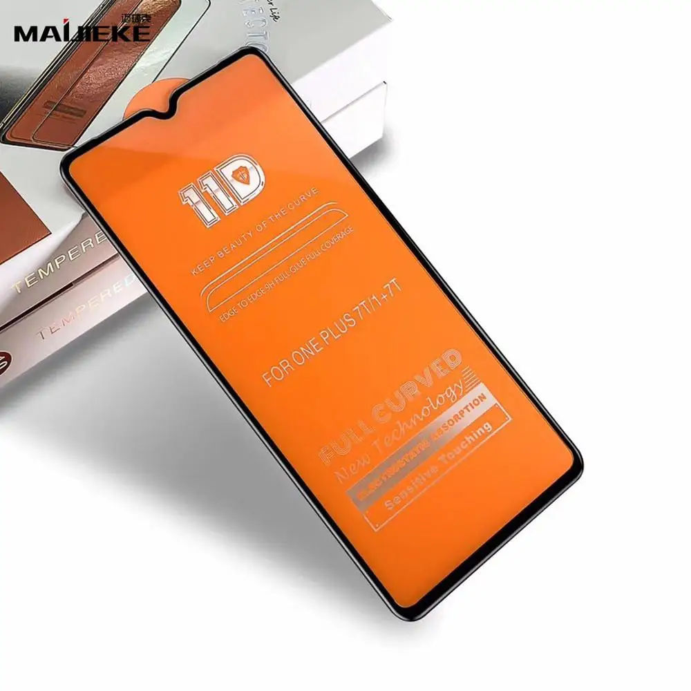 Закаленное стекло 11D с полным покрытием для Oneplus 7 7T 2 шт. защитная пленка экрана