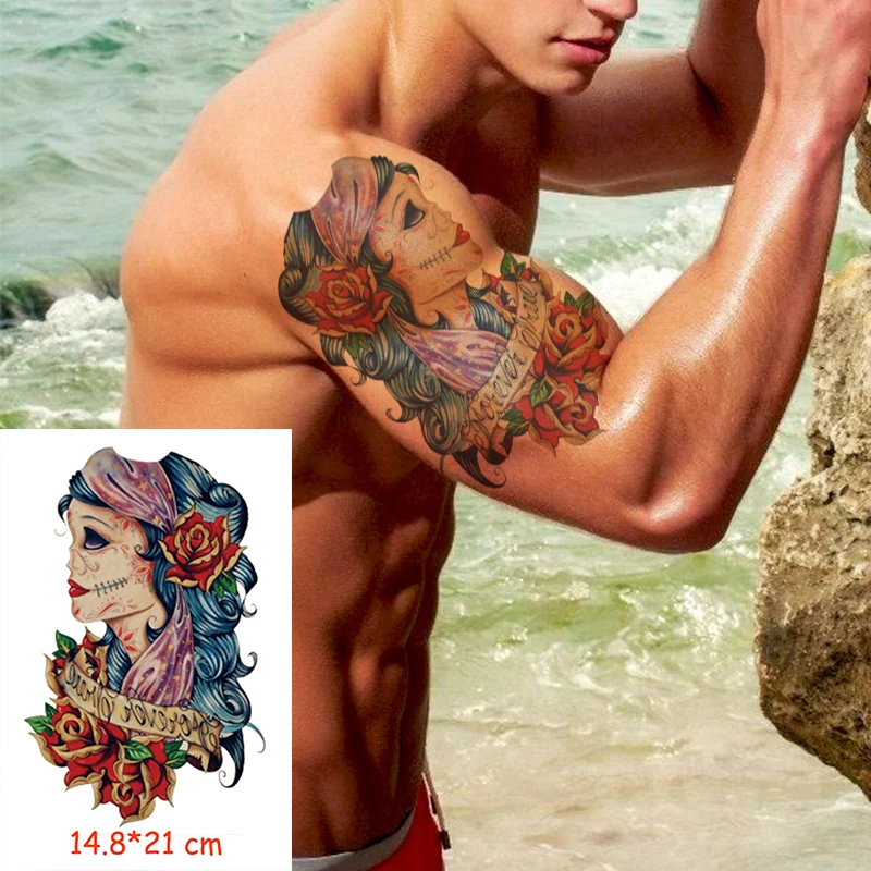 

Waterproof Temporary Tattoo Sticker scar girl rose flower tatoo water transfer fake tattoos flash tatto Woman Man lady
