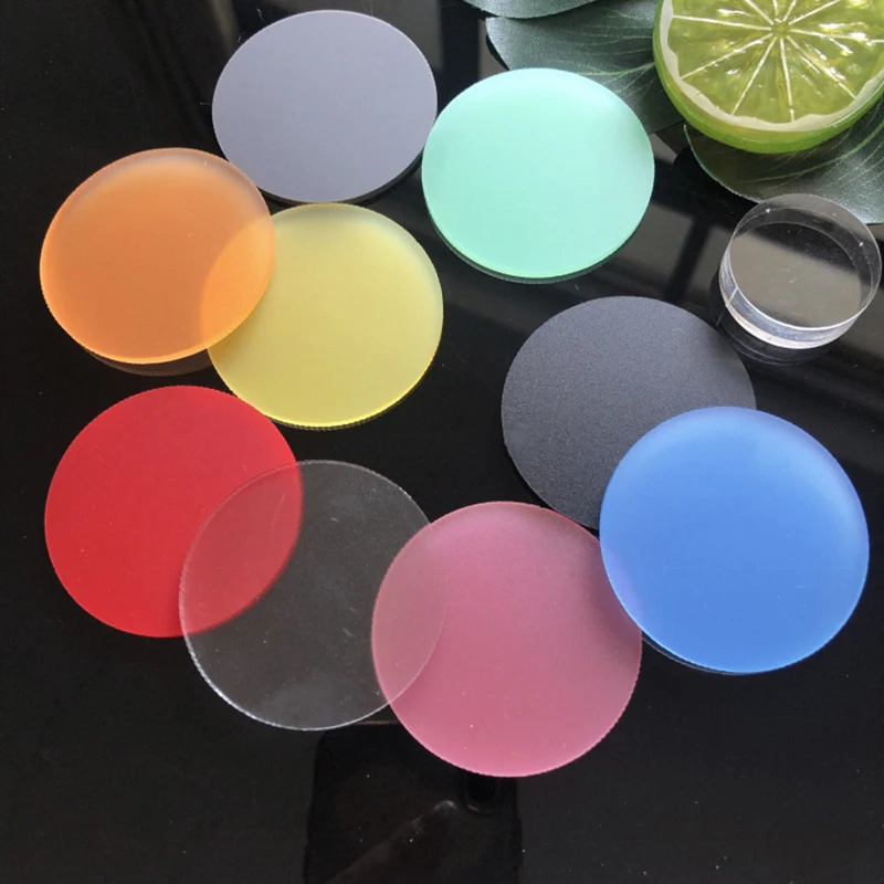 

Color Frosted Acrylic Translucent Plate Round Matte Translucent Model Decoration Props Ins Shooting Supplies Wafer