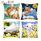 Мультяшная защелка, шерстяная подушка, коврик в форме животного, наборы для вышивки крестиком, наборы для 3D вышивки, коврик, брезентовый коврик, вышивка, подарок