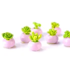 2 шт.компл. кукольный домик мини зеленое растение в горшке миниатюрный для кукольного дома украшение случайный домашний декор