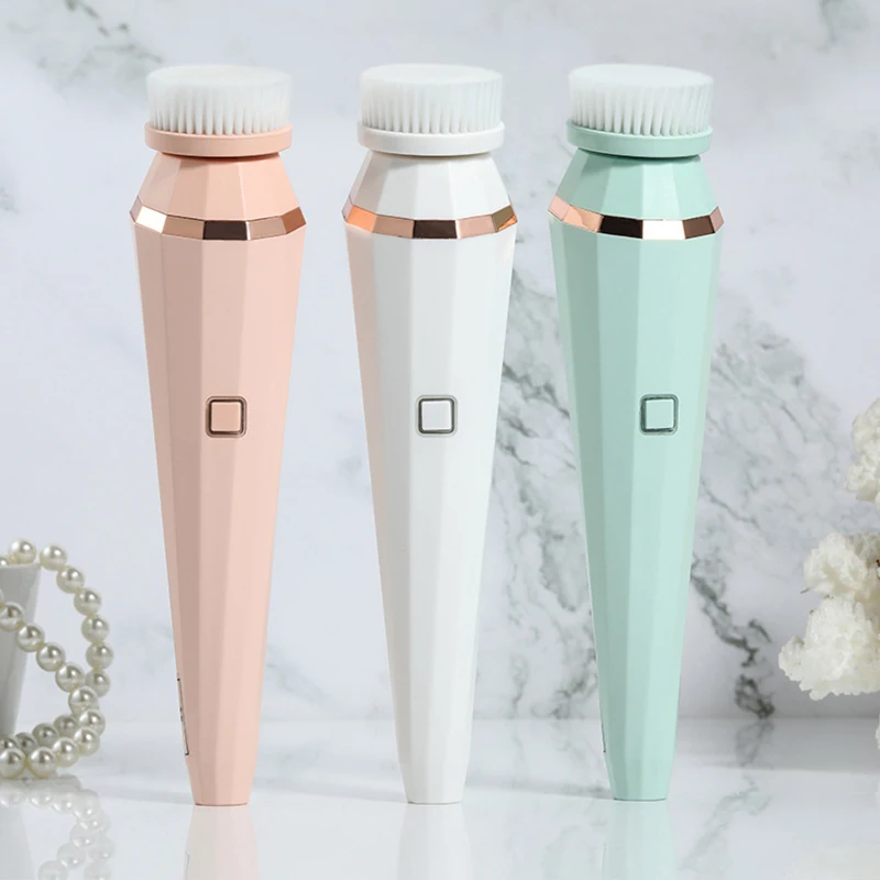 

4 in 1 Face Cleansing Brush Silicone Facial Brush Electric Wash Face Machine Deep Cleaning Pore Skin Care Face Massage Brush