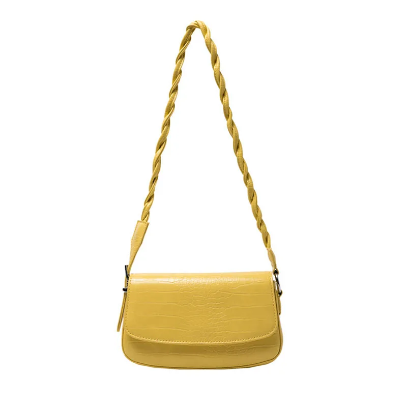

Pattern Elegant Alligator PU Leather Small Crossbody Bags For Women 2021 Fashion Simple Solid Color Shoulder Bag Female Handbags