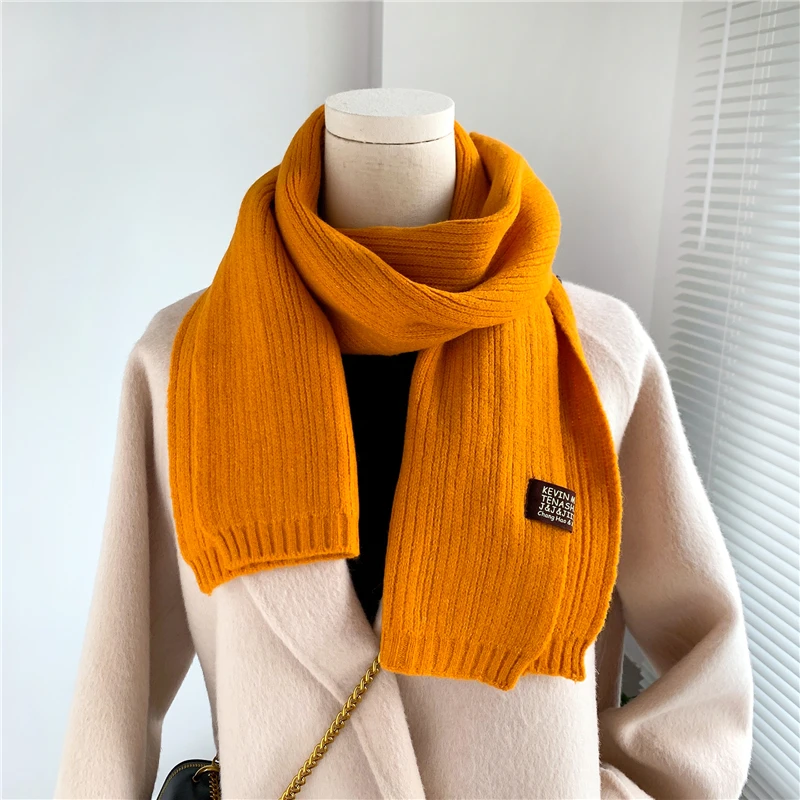 

2021 Unisex Knitted Scarf Winter Warm Bufanda Men Women Popular Cashmere Neckerchief Foulard Shawl Wraps Scarves Echarpe New