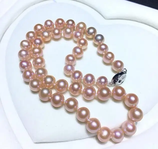 Preço Jóias 9-10mm Redondo Pérola De água Doce Colar 925 Prata