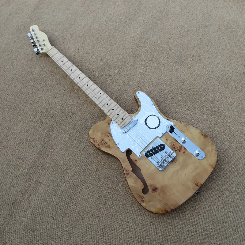 

Customized single f-hole t l electric guitar, white guard board and maple fingerboard can be customized as required