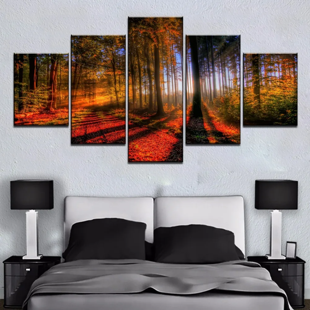 Пейзаж с изображением моря пляжа восход на океане натуральные горные цветок 4 шт.