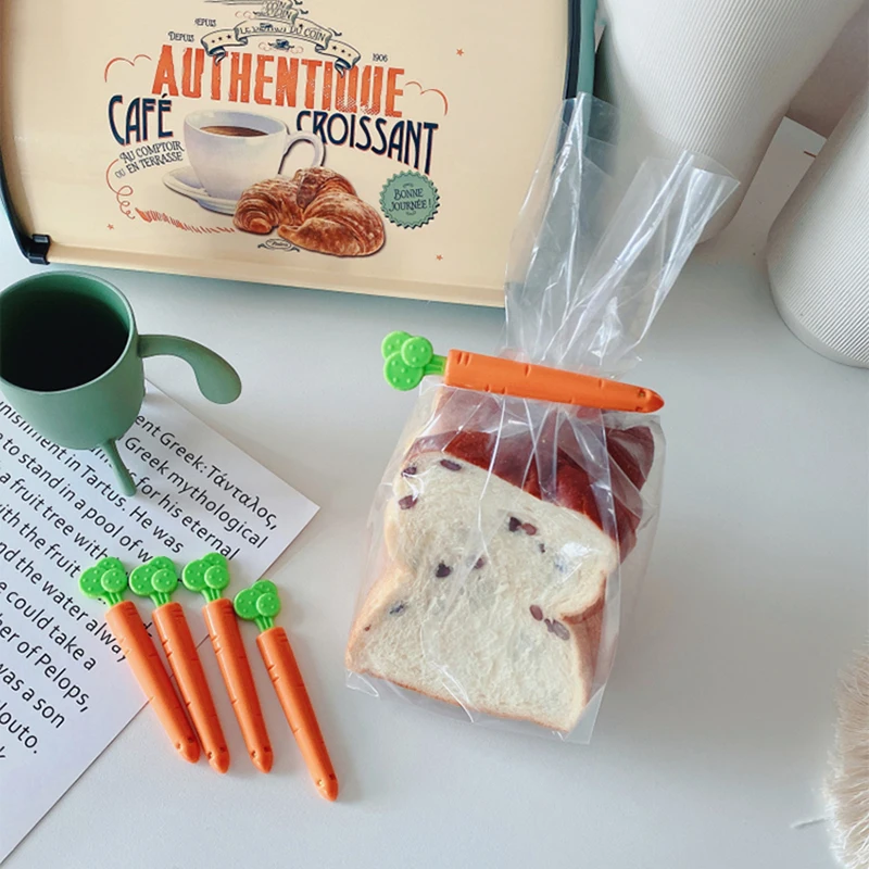 

5/10PCS Food Moisture-proof Sealing Clip Carrot Shaped Food Storage Bag Fresh-keeping Storage Sealing Clip Kitchen Gadgets