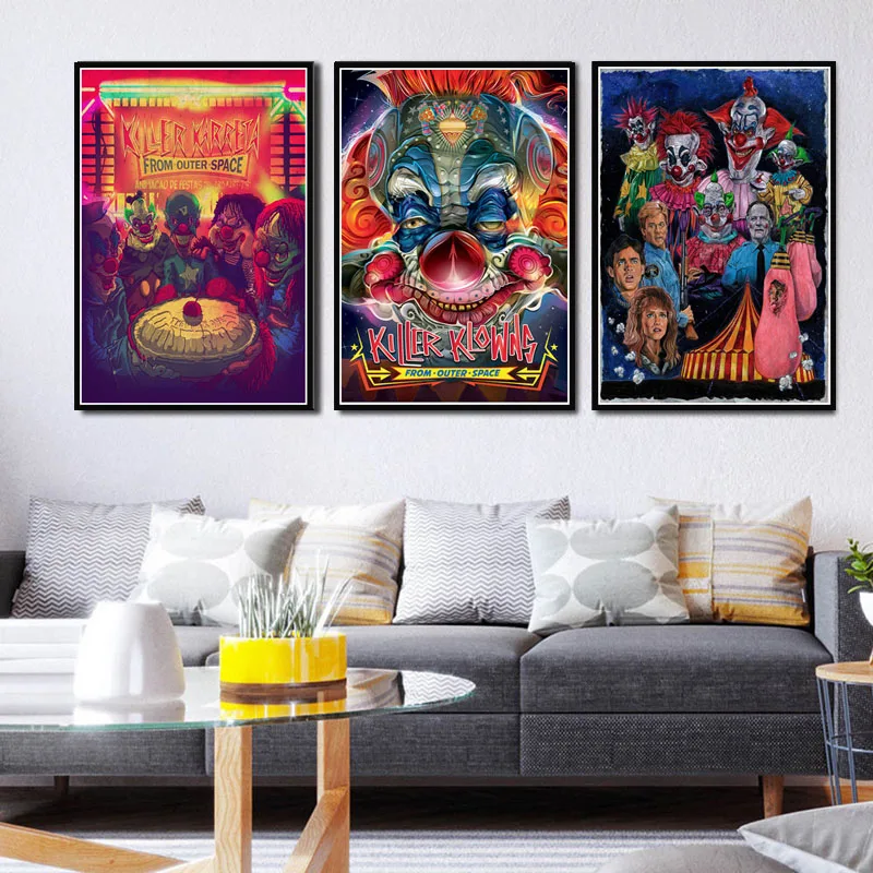 Новый Comic Klowns из космоса принты ужасов по мотивам фильмов и постеров холст