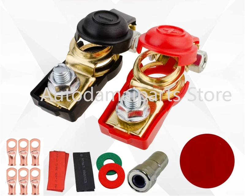 

Pure Copper Battery Terminal Connector, Battery Pile Head, Battery Clamp, Positive and Negative Connector Protection Cover