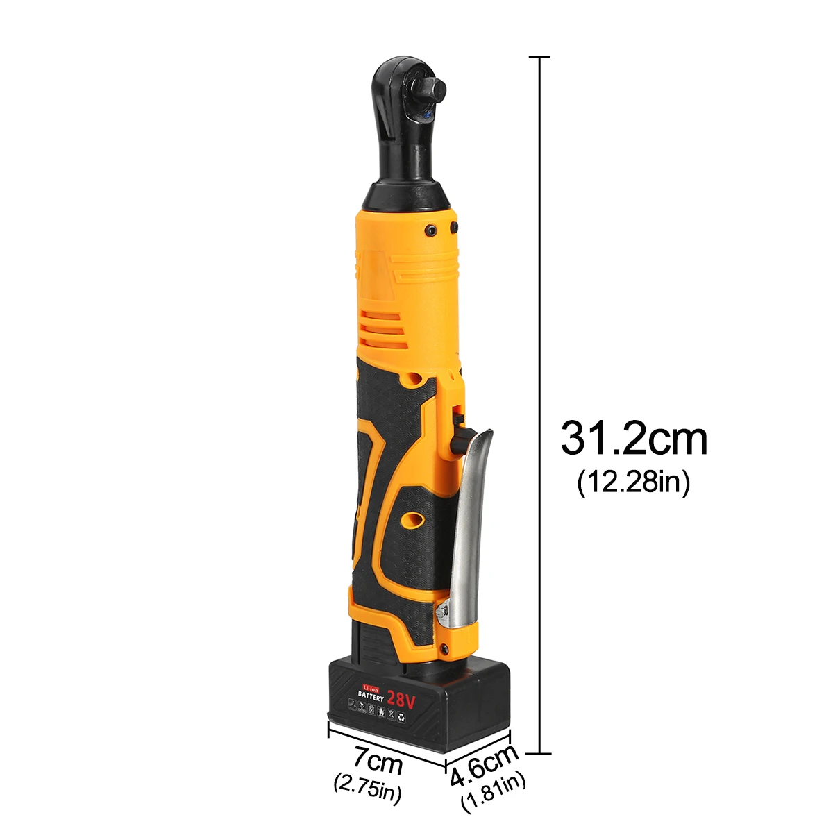 

Electric Cordless Ratchet Wrench Right Angle Tool Ratchet Right Angle Large Torque Capacity Wrench 28V 15600mah 2 Battery