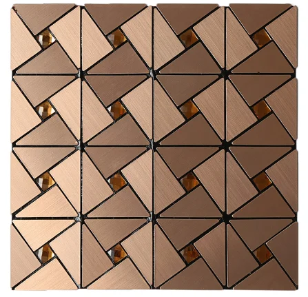 Rose gold Homey мозаика 3D металлические самоклеющиеся наклейки на стену плитка для гостиной кухни щиток домашний декор вода и огнеупорный - Цвет: Rose gold