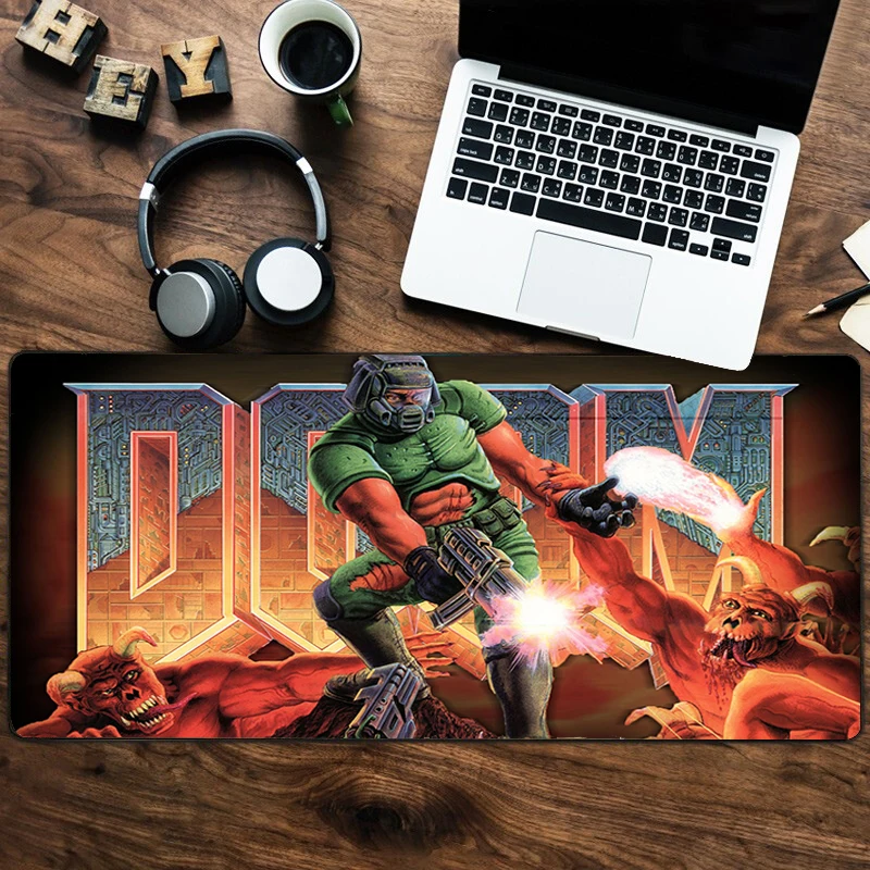 

DOOM Soft PU Leather Mice Pad Office Computer Desk Mat Cartoon Pattern Laptop Cushion Large Mouse Pad Desk