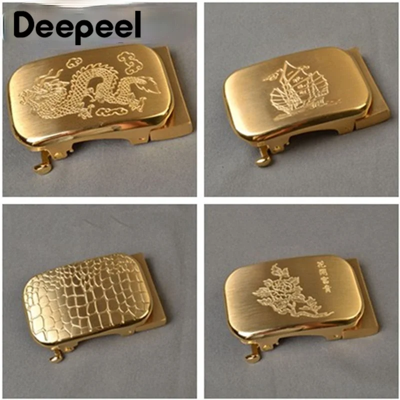 

Deepeel 1pc Solid Brass Belt Buckles Men Brushed Metal Automatic Buckle for Belts 33-34mm Waistband Head DIY Leather Craft YK180
