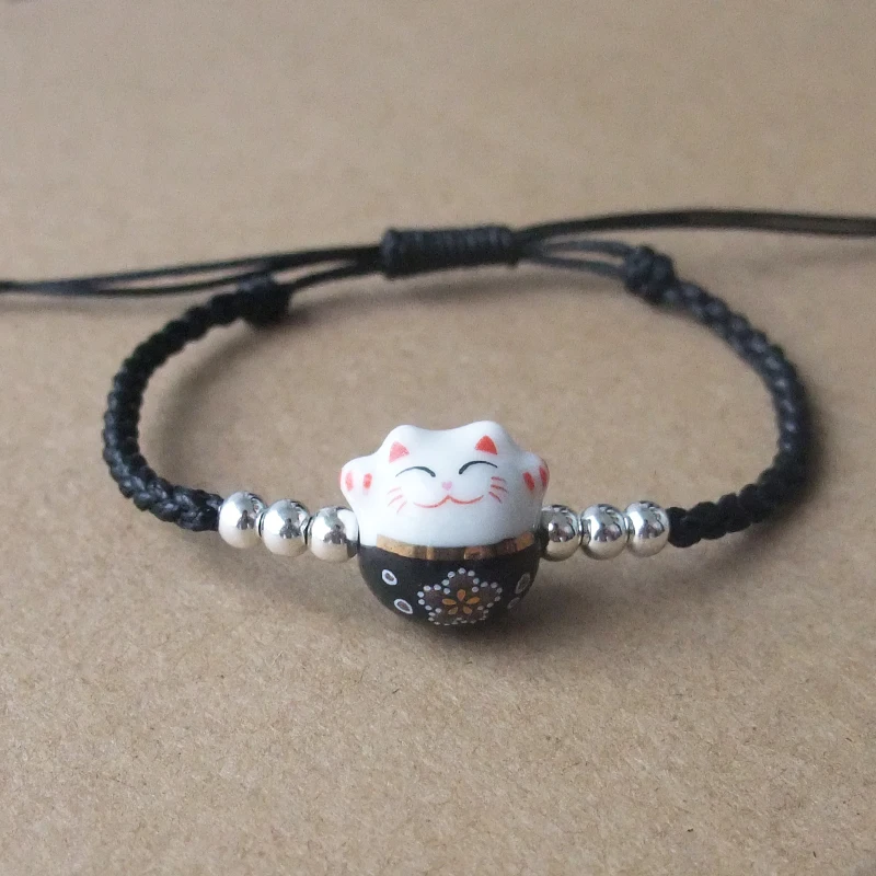 Браслет ручной работы из серебра 925 пробы с изображением милого счастливого