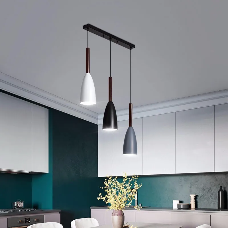 Modern Simple Creative E27 Black White Gray Pendant Light High Quality Iron Art Design Bedroom Study Led Decor Hanging Lamp | Лампы и