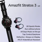 Оригинальный глобальная версия Amazfit Stratos 3 + PowerBuds, набор умных часов, 80 спортивных режимов, TWS наушники, монитор сердечного ритма, водостойкость