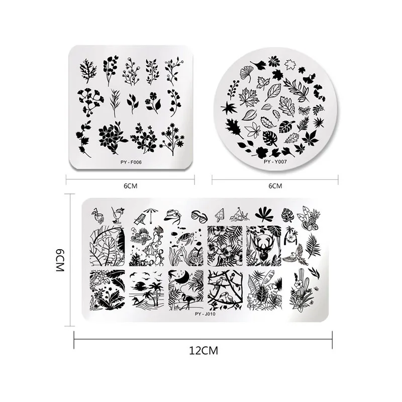 12*6cm Rectangle Nail Stamping Template Halloween Style pumpkin Spider Web Flower Patterns DIY Nail Designs Manicure Stamp Plate