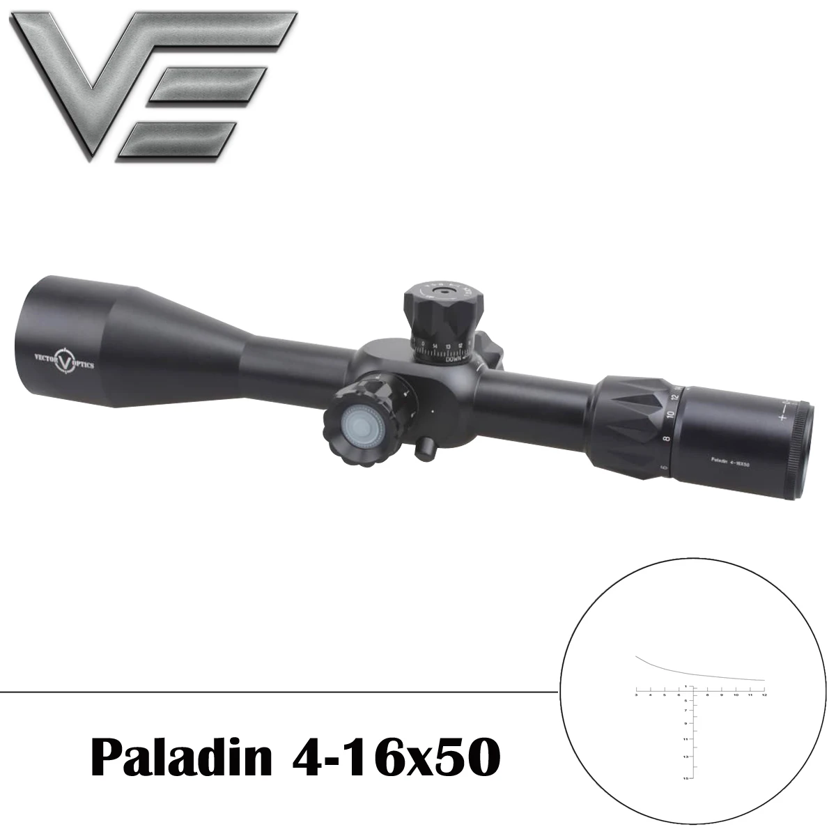 Тактическая оптика Paladin 4 16x50 FFP первый фокусный самолет тактический прицел 12 7 мм.