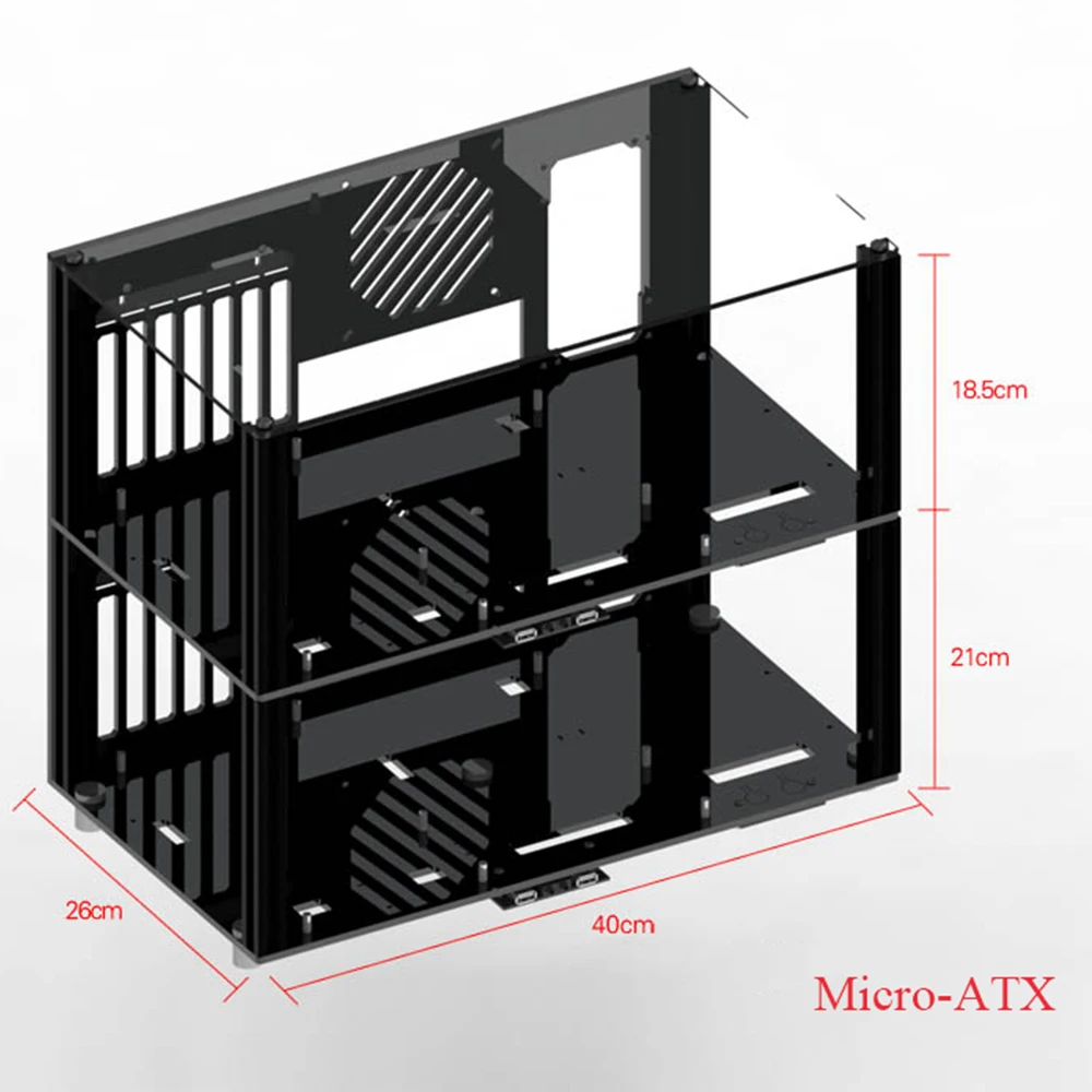 Чехол для компьютера из акрила MATX прозрачный чехол ПК|Корпуса компьютеров| |