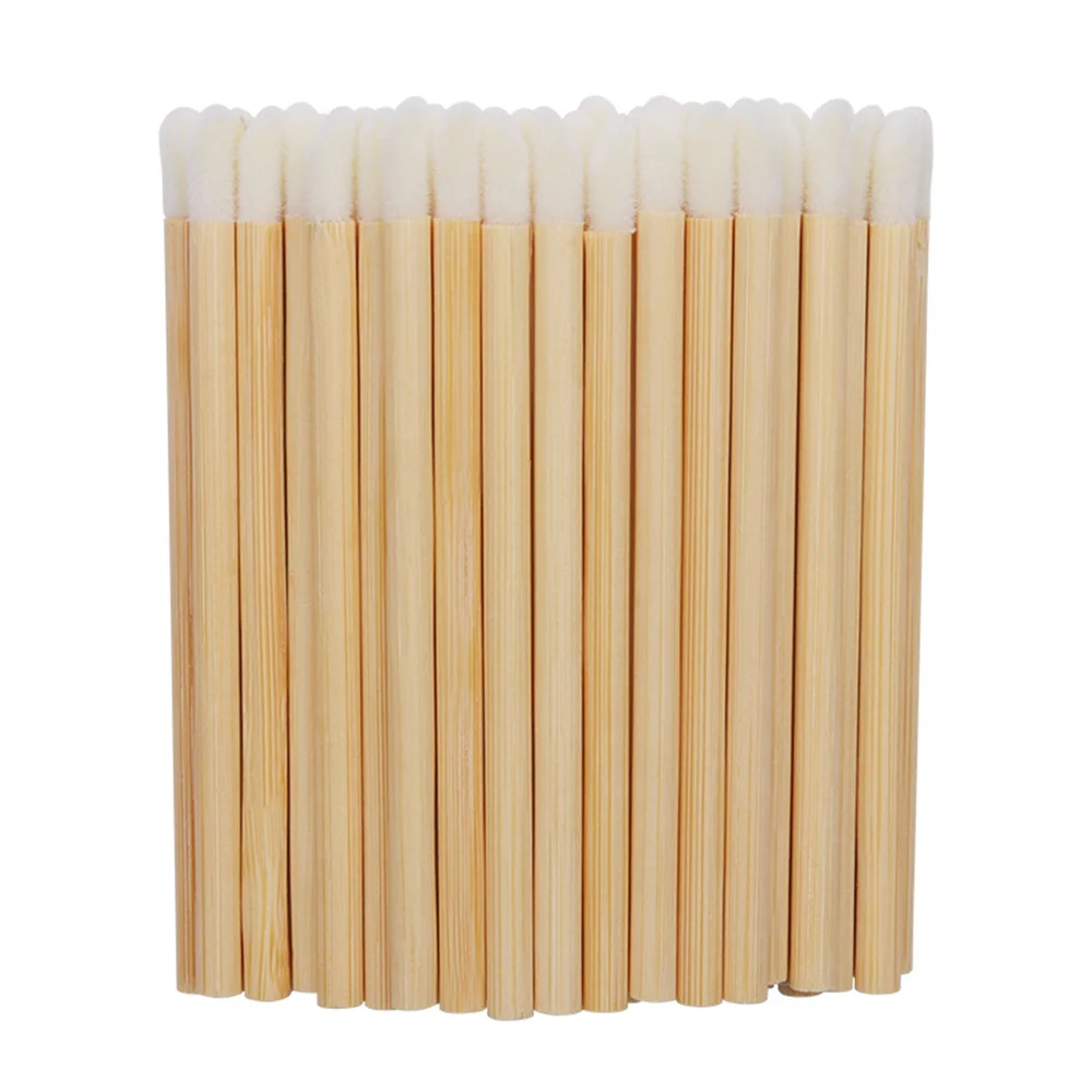 

50pcs Disposable Bamboo Wood Lip Brush Stick Applicator Makeup Lip Brushes Lipstick Wands Eye Shadow Lip Gloss Cosmetic Tool