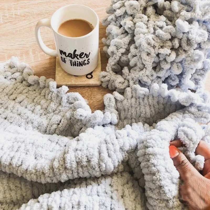 Полиэстеровая теплая хлопковая плетеная нить для вязания крючком 100 г/клубок |