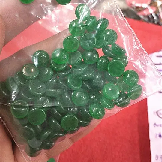 20pcs green jade stone cabochons no hole size 8mm diy beads accessories jewelry findings parts good selling for seasons round - купить по