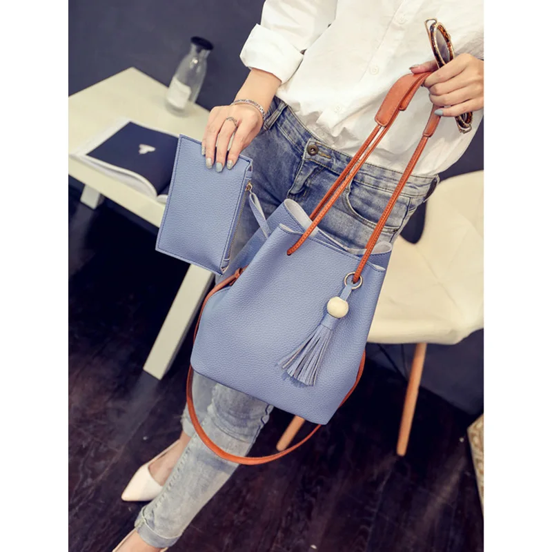 Женская сумка мешок через плечо из искусственной кожи с маленькой ручкой