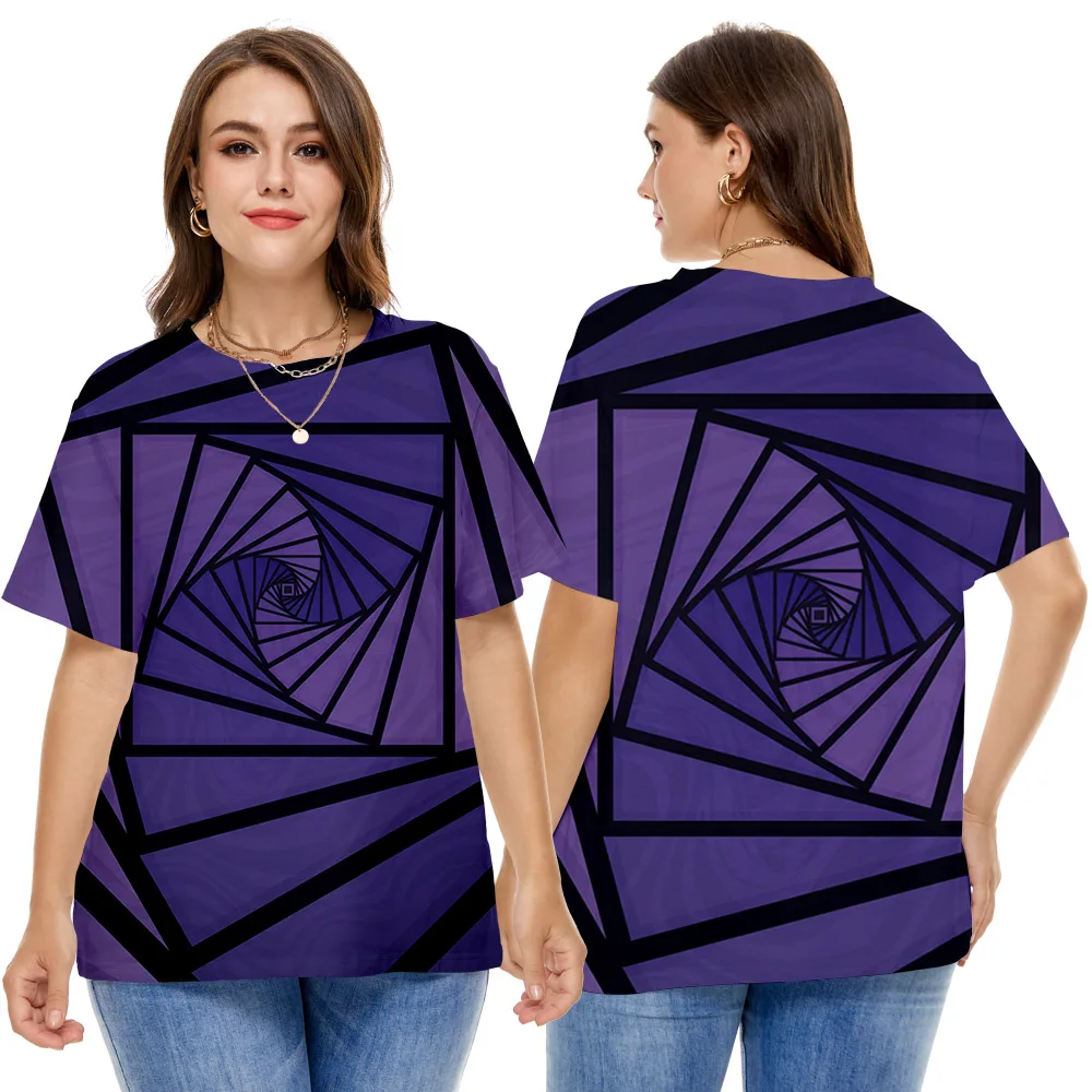 

T-Shirt Women Tops Ladies 3D Printed T Shirt Loose O-Neck Short Sleeve Casual Tee Summer New Streetwear 7XL