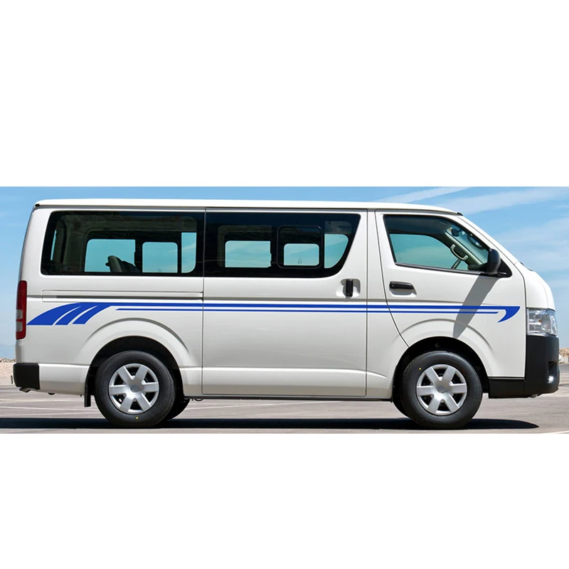 

car decals 2 Pcs cool line side door stripe racing graphic Vinyl car sticker for hiace 2015 2016 2017 2018