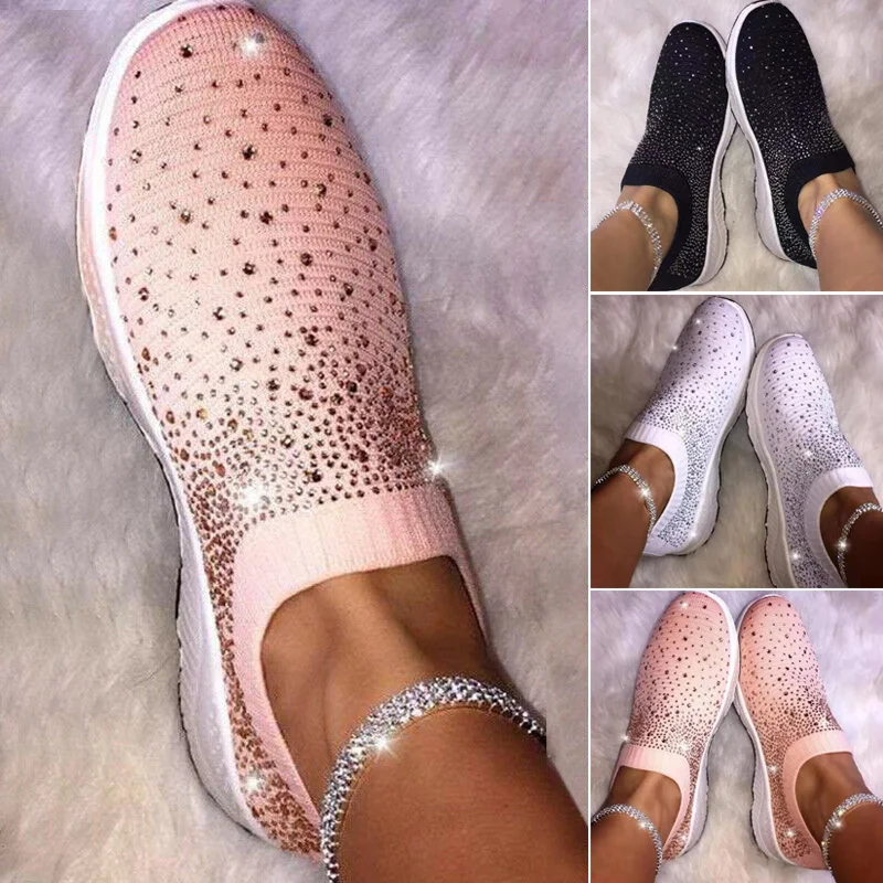 

Женские кроссовки, повседневная однотонная обувь на танкетке, без шнуровки, Tenis Feminino, дышащие сетчатые женские кроссовки, женская обувь, 2019