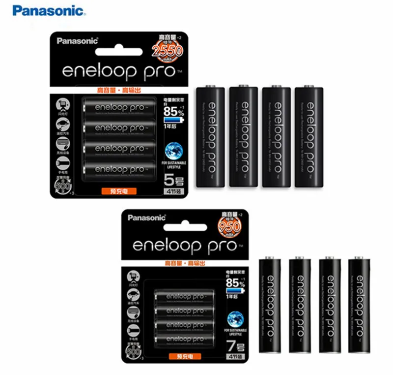 8X оригинальный Panasonic pro большой емкости AA 2550 мАч + Высокая емкость AAA 1 2 в 950 |