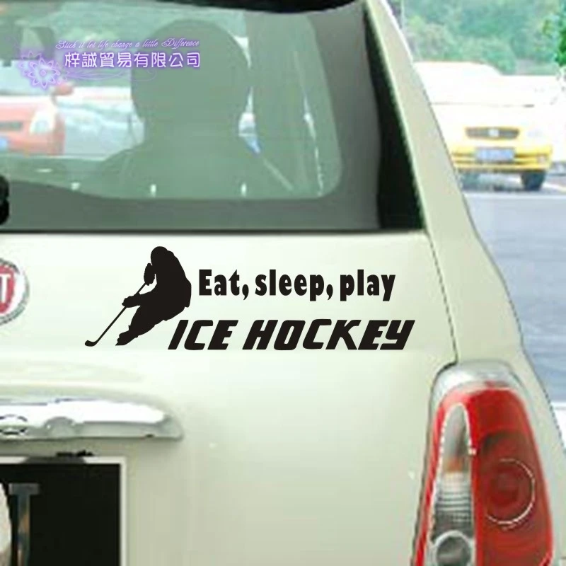 

Eat Sleep Ice Hockey Figure Skating Sticker Decal Skiing Ice Sports Posters Vinyl Pegatina Wall Decals Decor Mural Car Decal