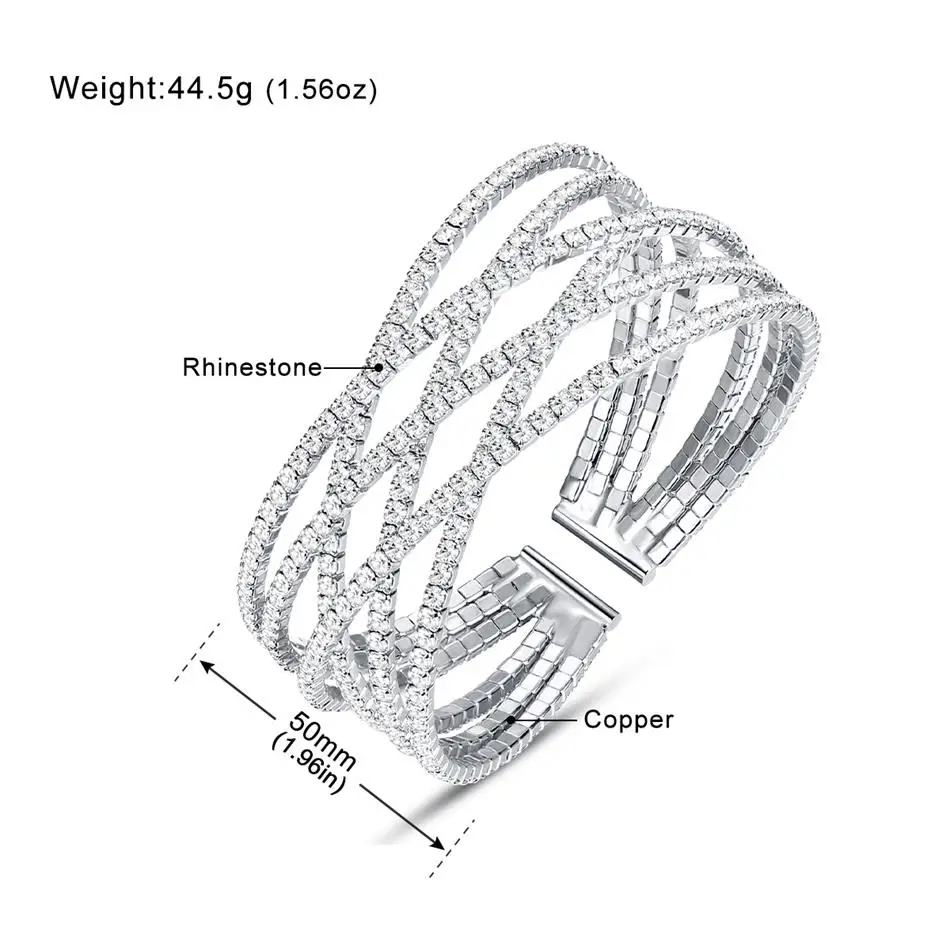 Mecresh с украшением в виде кристаллов многорядные браслеты из нержавеющей стали