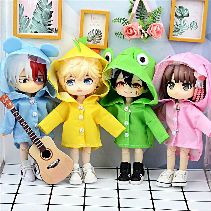 

1/12 doll clothes Rain Coat also Fit GSC,OB11 Lovely Fashion Rainwear Obitsu11 ob11 Outfit 1/12 bjd, our generation cool stuff