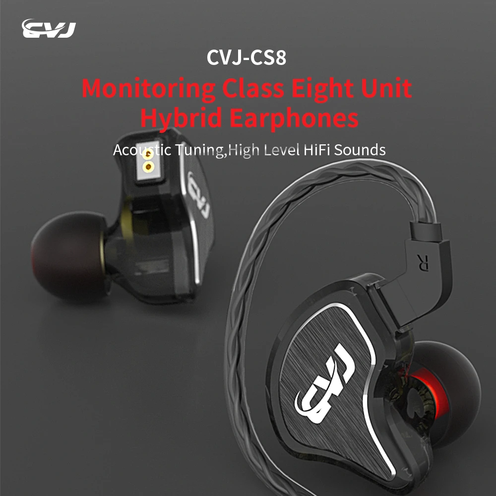 CVJ CS8 3BA + 1DD hybrid driver high resolution monitoring headset for DJ motion hifi sound quality replaceable cable CSA CSN SE