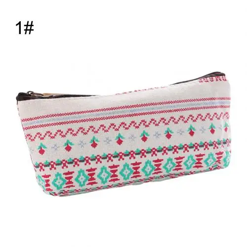 Cute Canvas Whale Flower Printed Pencil Bag School Supplies Stationery Gift School Cute Pencil Box Creative School Tools - Цвет: 1