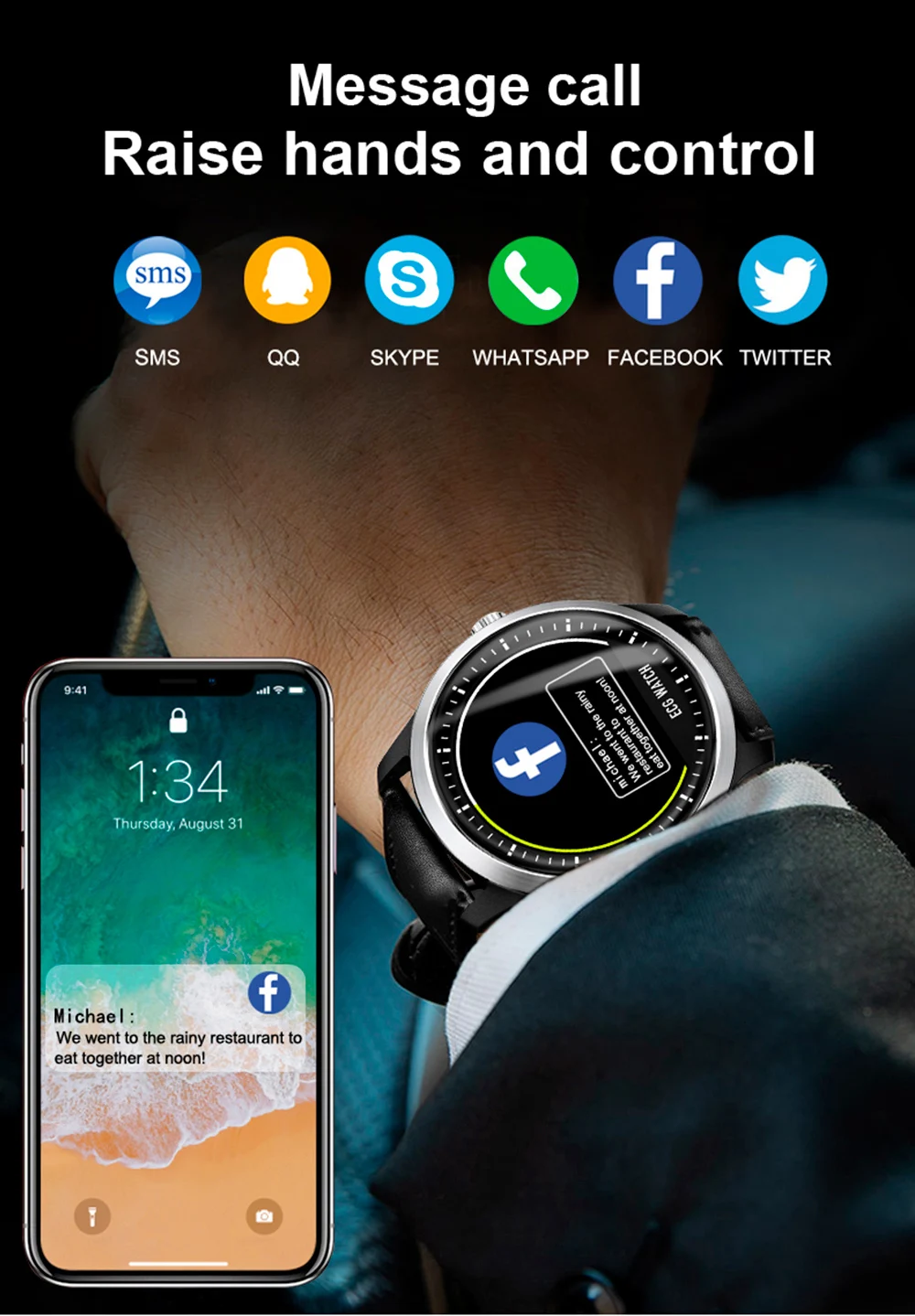 SANDA новые ЭКГ+ PPG Смарт часы мужские IP67 водонепроницаемые спортивные часы монитор сердечного ритма кровяное давление умные часы для мужчин часы