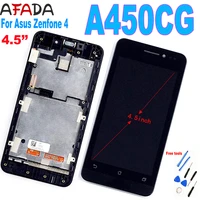for asus zenfone 4 a450cg t00q lcd display touch screen digitizer assembly frame black replacement