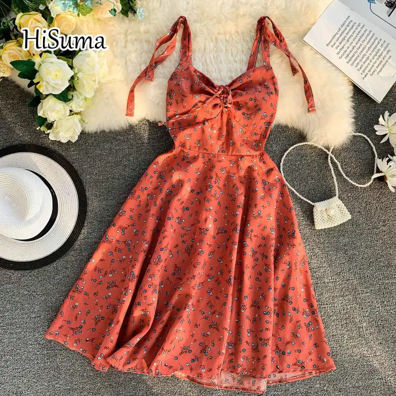 Платье женское ТРАПЕЦИЕВИДНОЕ на бретелях элегантное приталенное пляжное