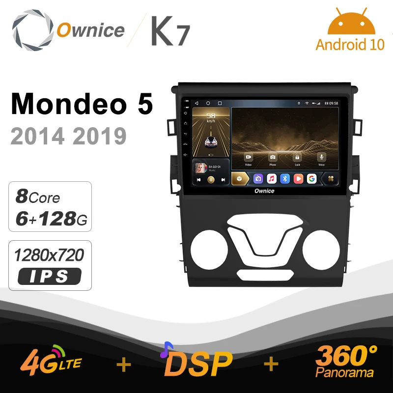 

Автомагнитола Ownice K7 на Android 10,0 для Ford Mondeo 5 2014 2019 GPS видеоплеер 6G + 128G быстрая зарядка Коаксиальная 4G LTE