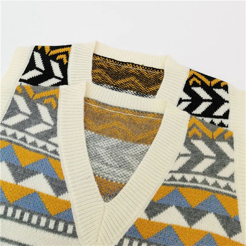 

Fashion Houndstooth Knitted Sweater Vest Women Sleeveless Knitting Vests Female Autumn Winter 2021 Casual Chalecos Para Mujer