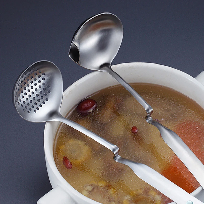 1 шт. Нержавеющая сталь Совок фильтр смазки ложка половник-дуршлаг суп