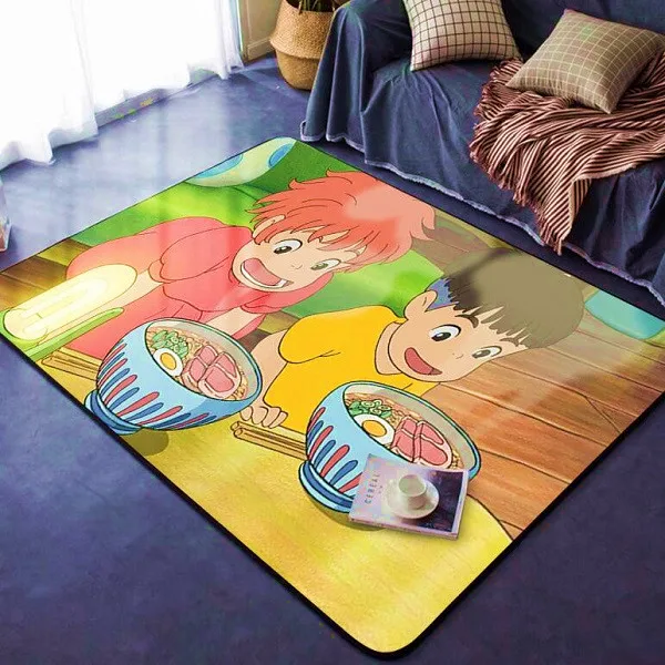 Мультяшный студийный напольный коврик ghilii Ponyo на скале с золотой рыбкой для двери