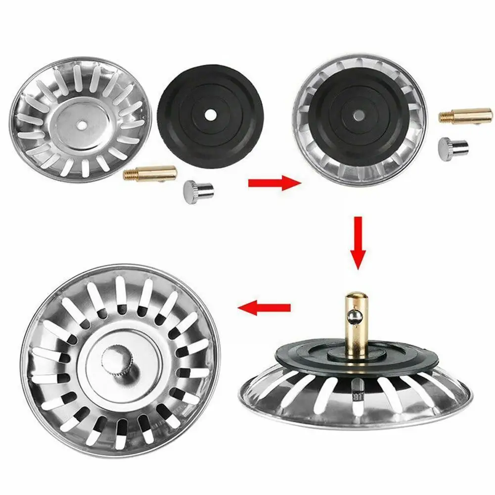 

Steel Kitchen Sink Stopper Plug For Bath Drain Colander Accessory Cover Drainer Tool Rubber Strainer Water Basin Sink A2R5