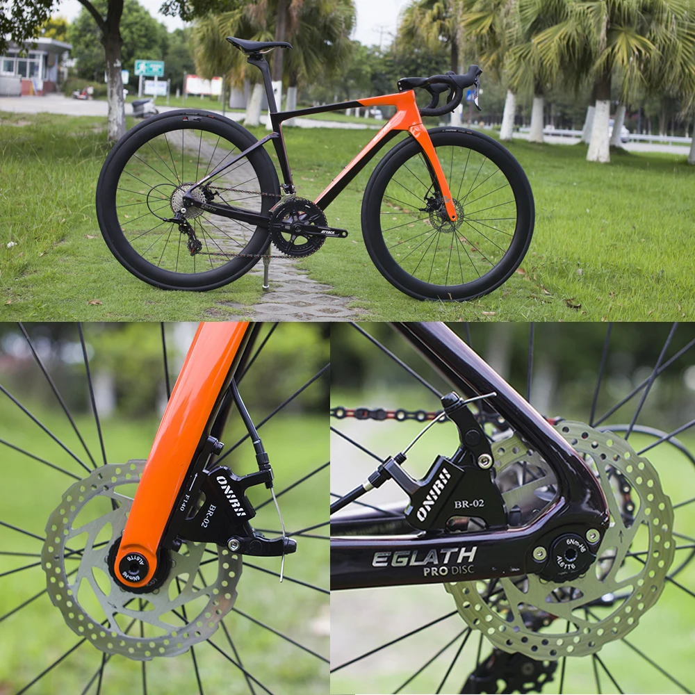 ONIRII BR-02 Road Bicycle Cable Actuated Hydraulic Disc Brake CNC For Line Pulling BIKE CX Gravel CycloCross Brake Caliper Parts