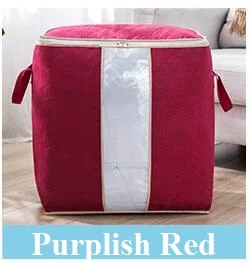 Purplish Red 1 5 цветов получить сумки Нетканый Тканевый шкаф Органайзер сумка с большим окном домашняя отделка хранения контейнеров хранения одежды - Цвет: Purplish Red 1